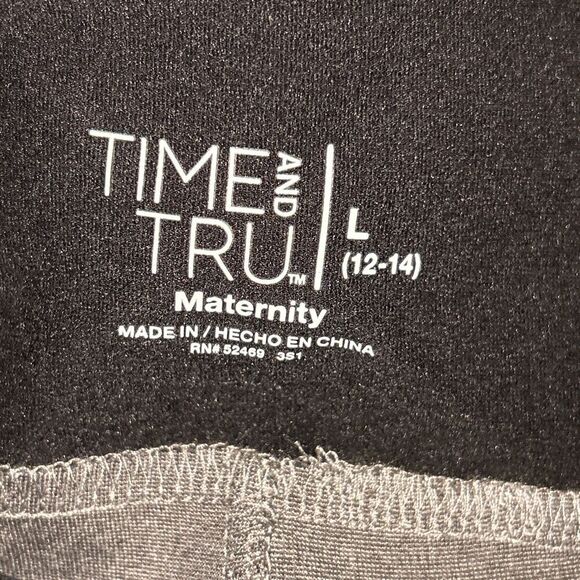 NWT Time & Tru Maternity Leggings, Size Large, Gray & Black - Picture 4 of 8